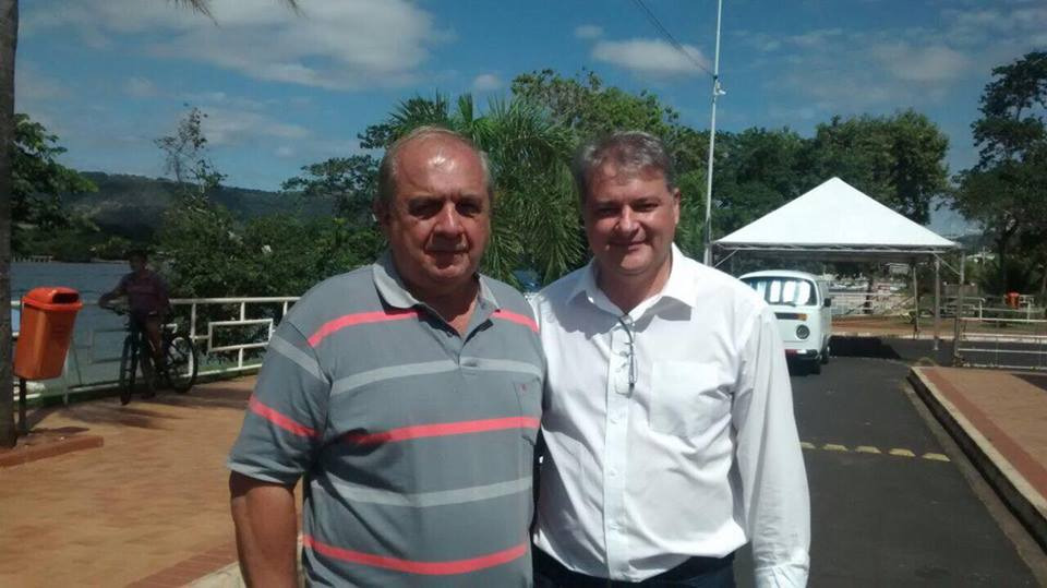 Adérmis com o prefeito de Rifaina, Hugo Lourenço
